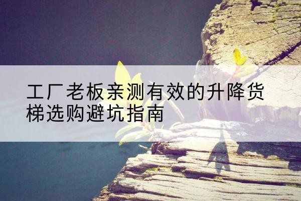 天全升降货梯怎么选-工厂老板亲测有效的升降货梯选购避坑指南